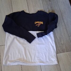 NBA Cavaliers Womens Long Sleeve Shirt - Navy and White